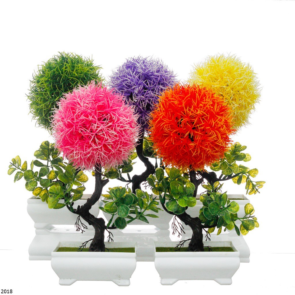 5018 Bunga Hias Bonsai Bulat Plastik/Bonsai/ Artificial Bonsai/ Bonsai Hias/ Bunga Hias/ Bonsai