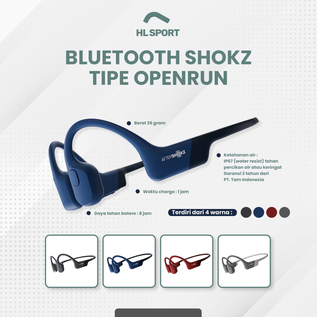 Bluetooth Headset Shokz Aftershokz Openrun Aeropex Wireless Stereo Bone Conduction