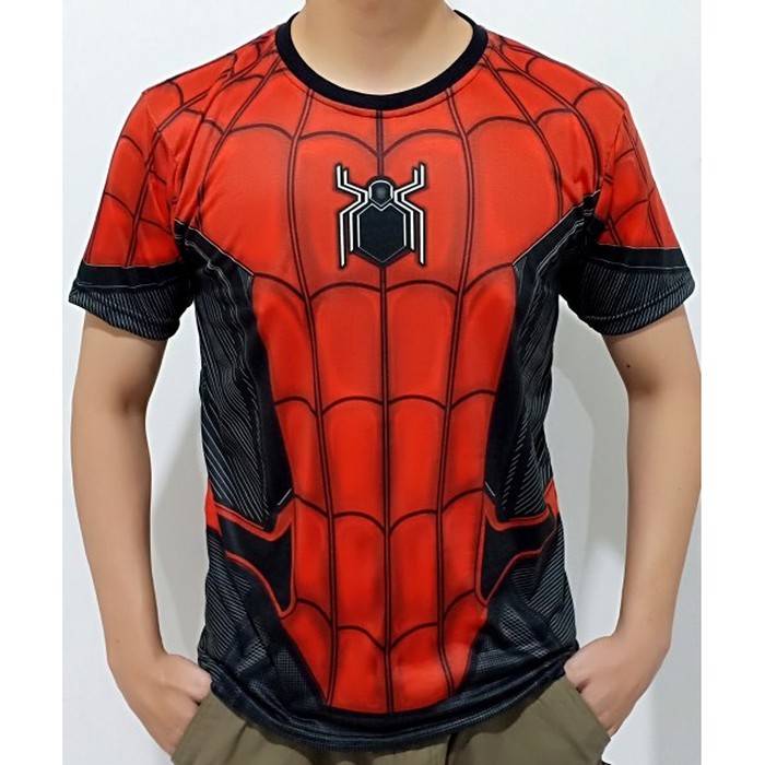 baju spiderman far from home kaos gym fitness pria