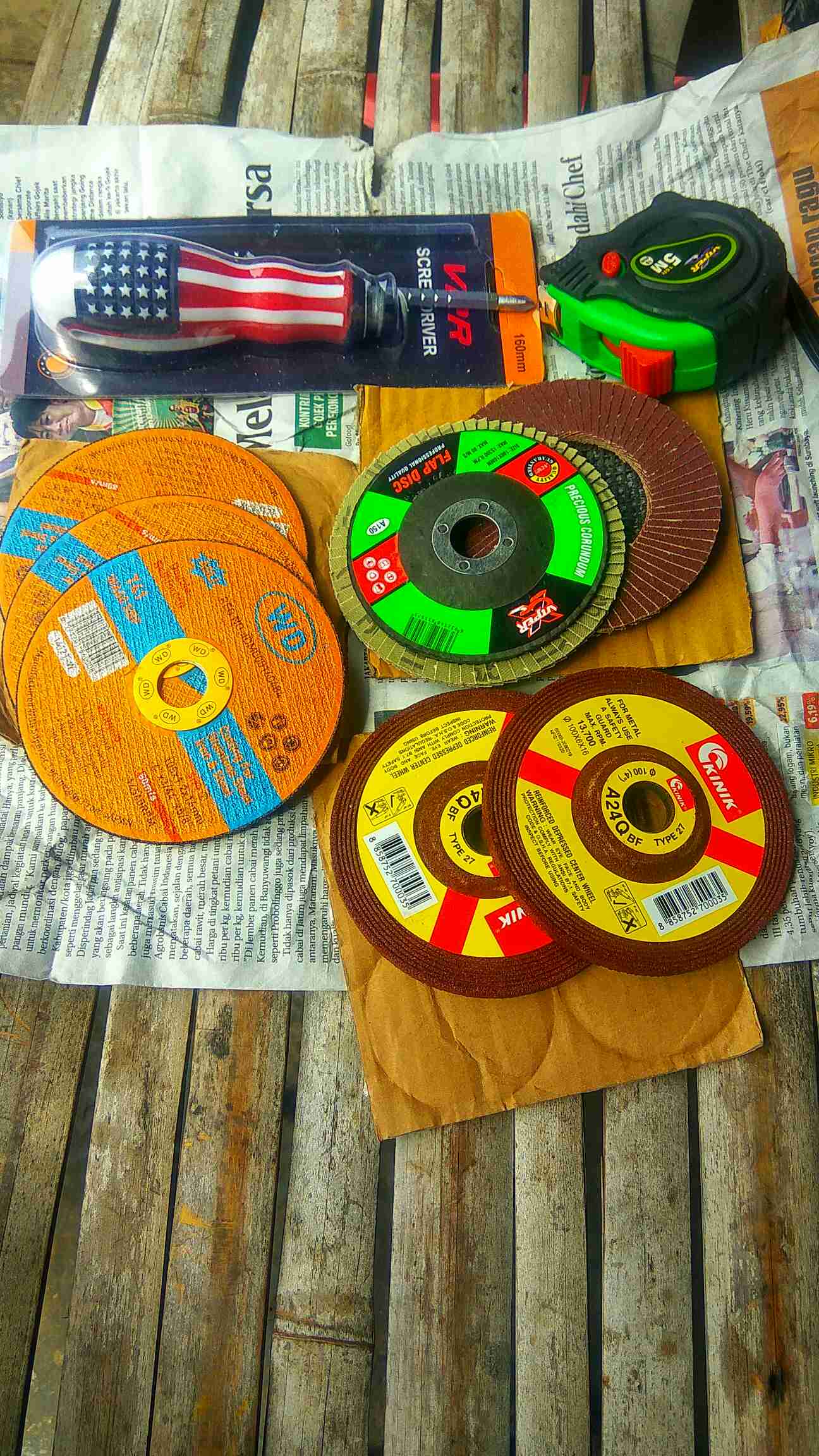 Amplas Susun 4 Amplas Gerinda Tumpuk Flap Disc Viper Grit 80 100 120 150