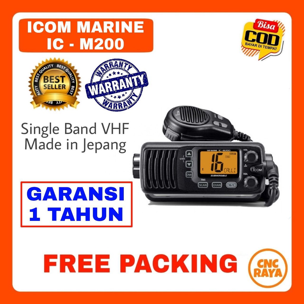 RIG Icom Marine IC M200 (VHF) Garansi 1 Tahun Walkie talkie | Radio Komunikasi HT Icom Mobile Single Band Made In Japan | Radio IC-M200 / M200 / M 200 Handy talky Marine Japan