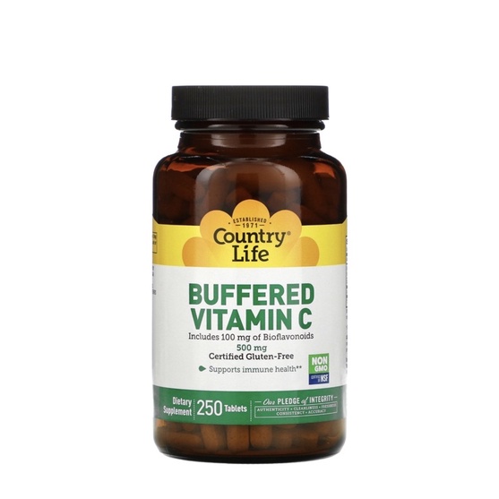 Country Life Buffered Vitamin C 500 mg 250 Tablets
