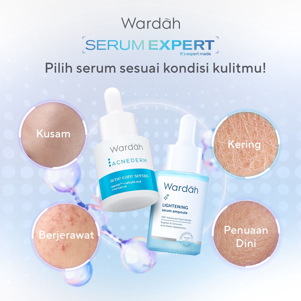 Wardah Acnederm Series | Cleanser Toner Day Night Cream Acne Pore Blackhead Gel Face Powder