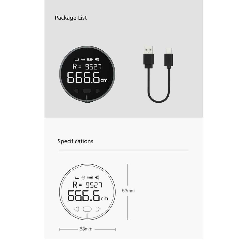 Xiaomi Mijia DUKA Small Q Ruler Penggaris Meteran Digital LCD Screen