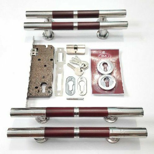 PEGANGAN PINTU RUMAH 33CM SULING V 33.03 JMJ 2PASANG + BODY + RING KUNCI