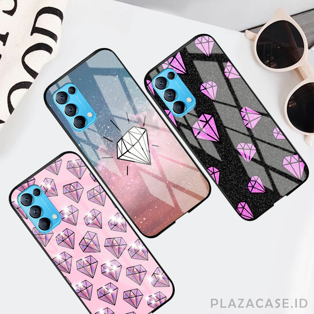 Softcase Glass Diamond [K82] for All Type OPPO RENO 5 RENO 4 RENO 4F A73 A53 A92 A91 A12 A71 A31