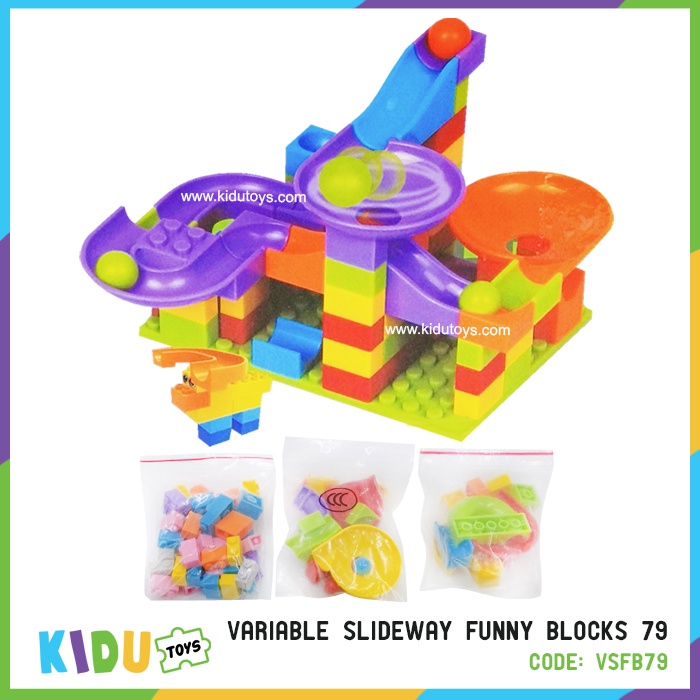 Variable Slideway Funny Blocks 79 Kidu Toys