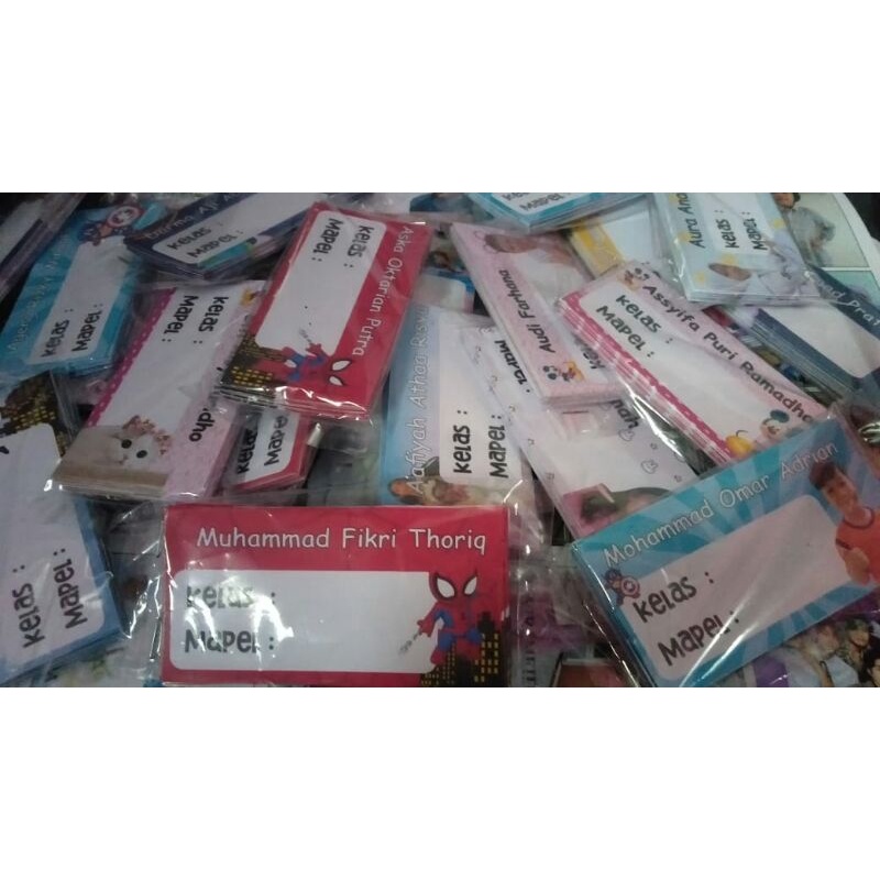 

label nama buku sticker buku costem label mata pelajaran