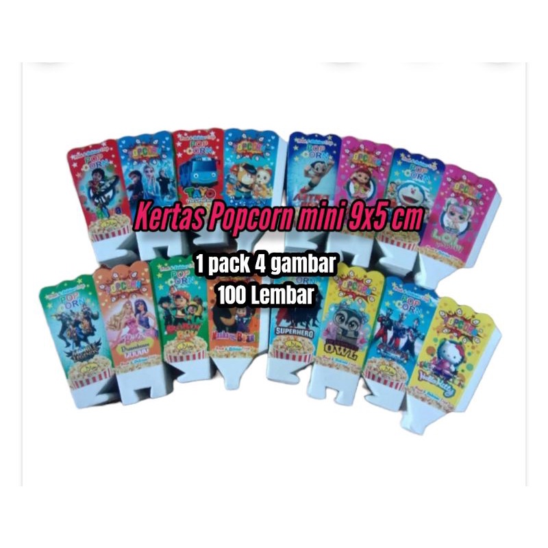 

kertas popcorn mini 9x5 cm / kotak popcorn / terlaris / termurah ukuran 9x5 cm