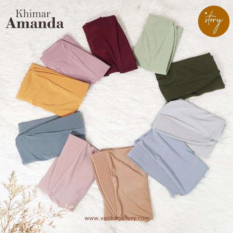 JSTORY-BERGO AMANDA TERLARIS Bergo Khimar Amanda M jersey -Hijab instan terbaru-