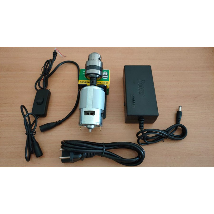 PAKET!! Dinamo Motor 775 plus Electric Drill dan Power Supply