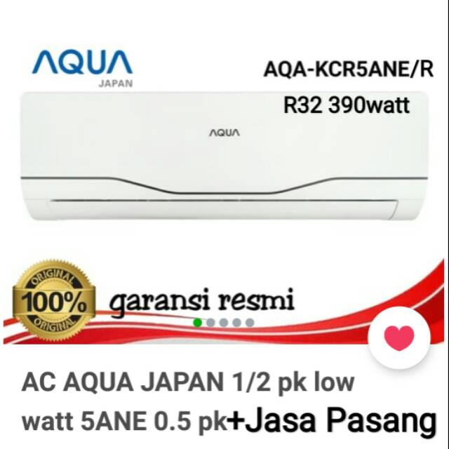 Ac split 05pk Aqua by Sanyo 390watt R32 plus jasa pasang khusus CIREBON Kota Garansi 10Tahun