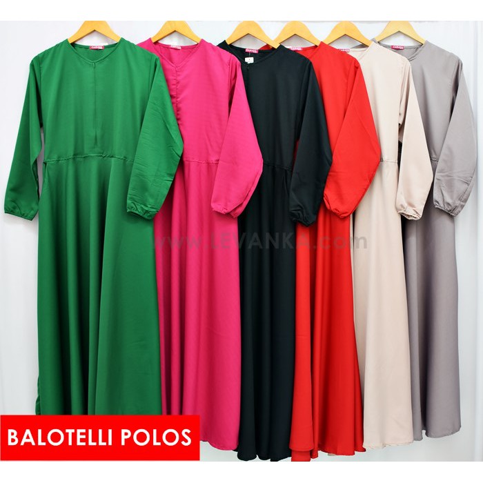 Gamis Polos bahan Balotelli / Gamis Payung Polos