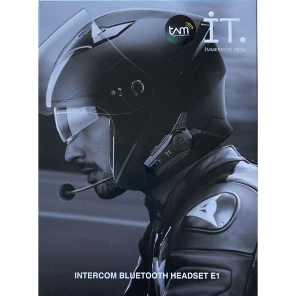 OBRAL BARANG Intercom IT E1 Garansi Resmi TAM Bluetooth Riding Headset untuk Helm Half Face dan Helm