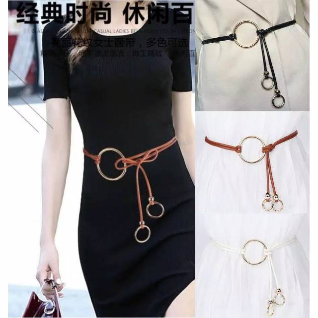 LX Ikat Pinggang DAUN Strap Kepang Tipis HABIS RANDOM WARNA