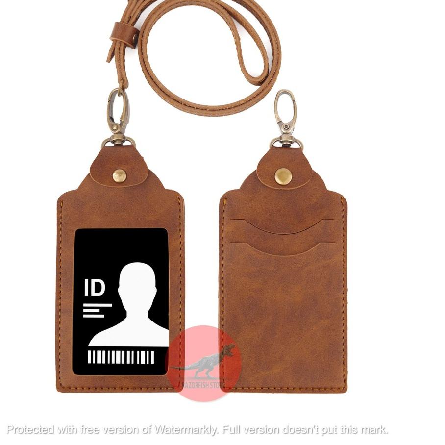 

CODE(611|⭐ Name Tag ID Card Holder / Panitia / Gantungan Kartu Nama / Tali ID Card Nama Kulit QUICK