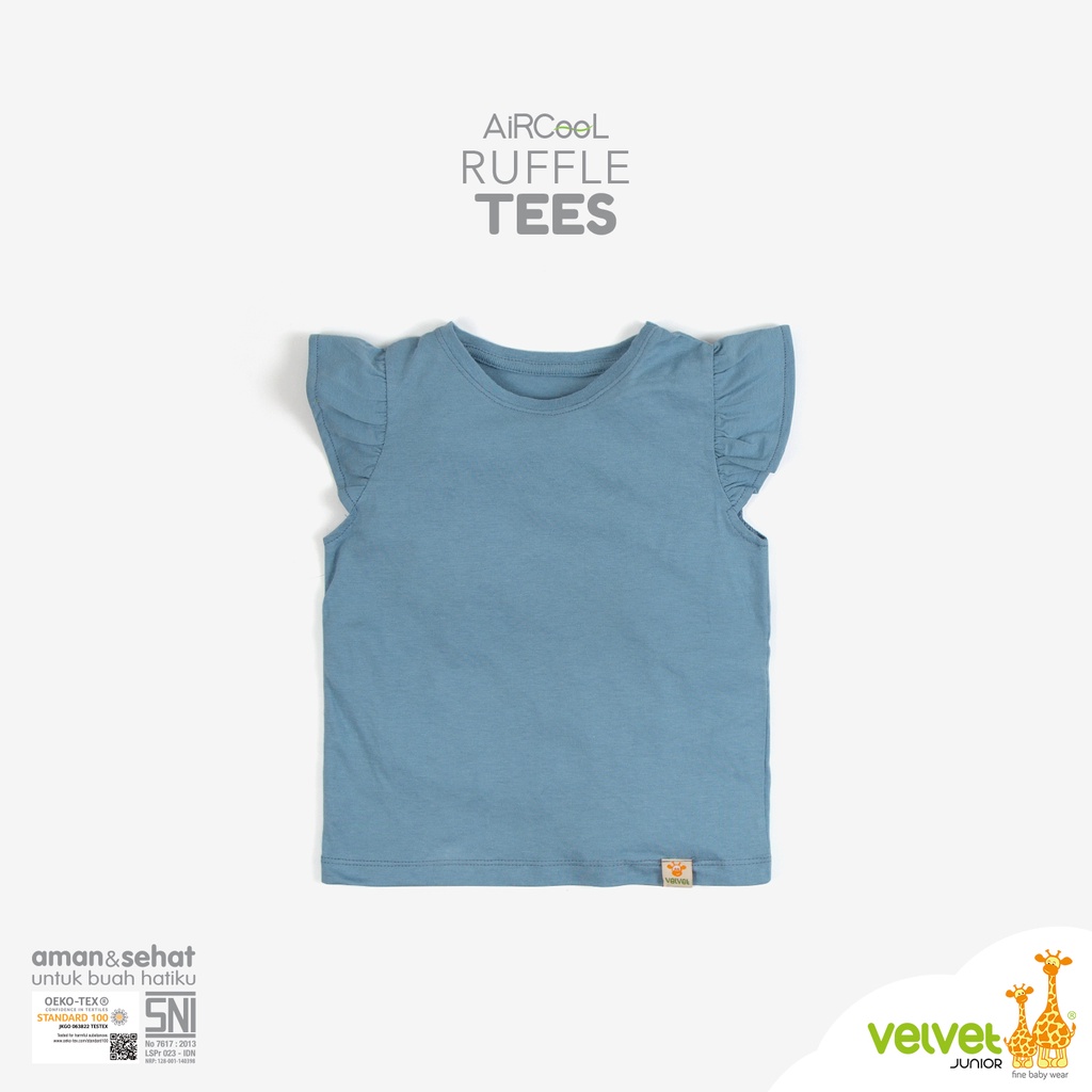 Velvet Junior Kaos Anak Perempuan - Ruffle Tees - Stratosphere / Hijau