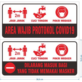 Jual STIKER PROTOKOL KESEHATAN COVID19 30X14,3CM Indonesia|Shopee Indonesia
