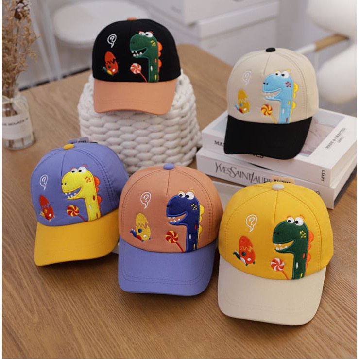 Topi Anak Baseball Dinosaurus Dino Lolipop / Topi Dino Roar Impor Keren Topi Anak Bordir CNA