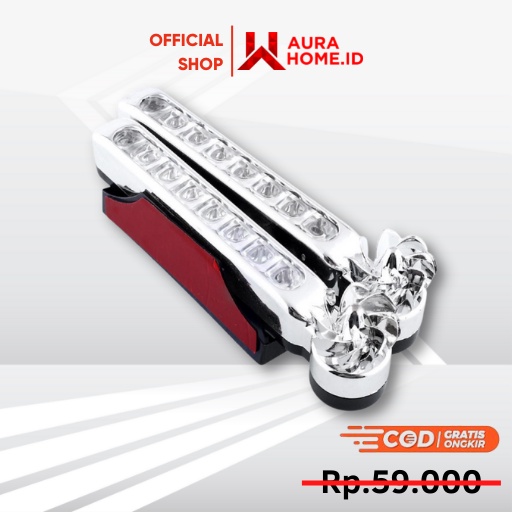 Car Light Warning No Wiring Wind Power Grille Fog LED Lamp / Fog Light Lampu Kabut Mobil Daytime LED