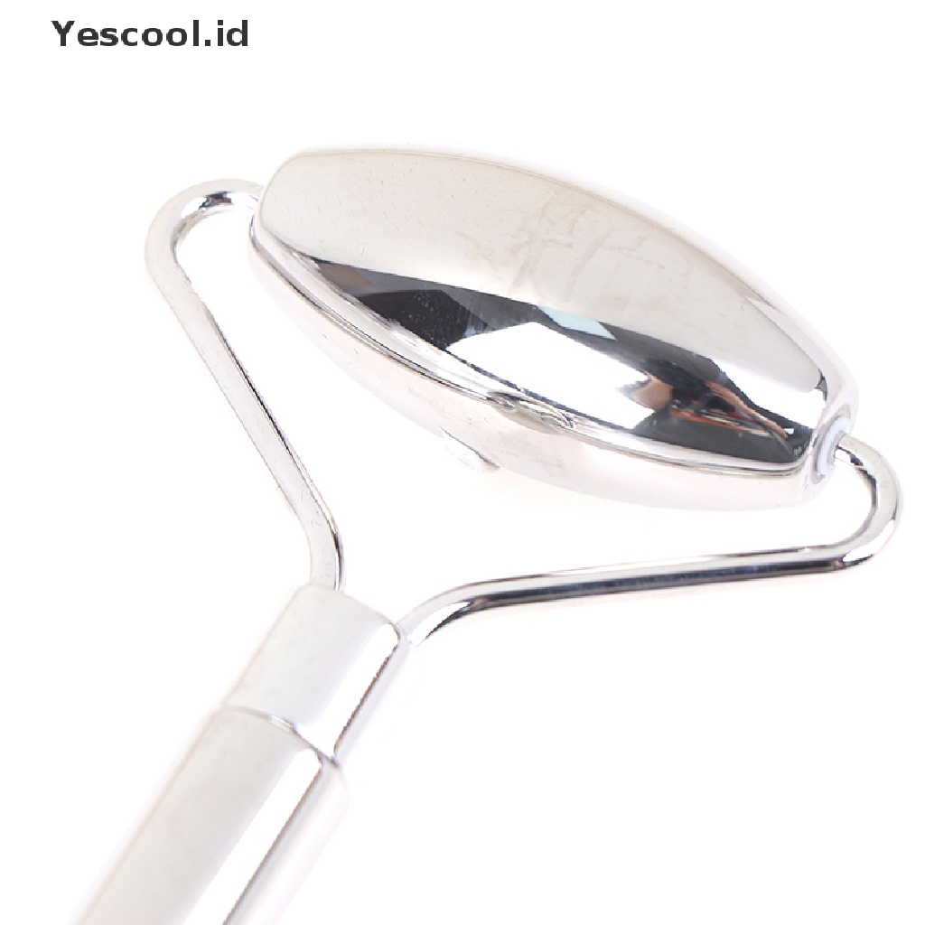 (Yescool) Alat Pijat Wajah Guasha Roller Bahan Stainless Steel