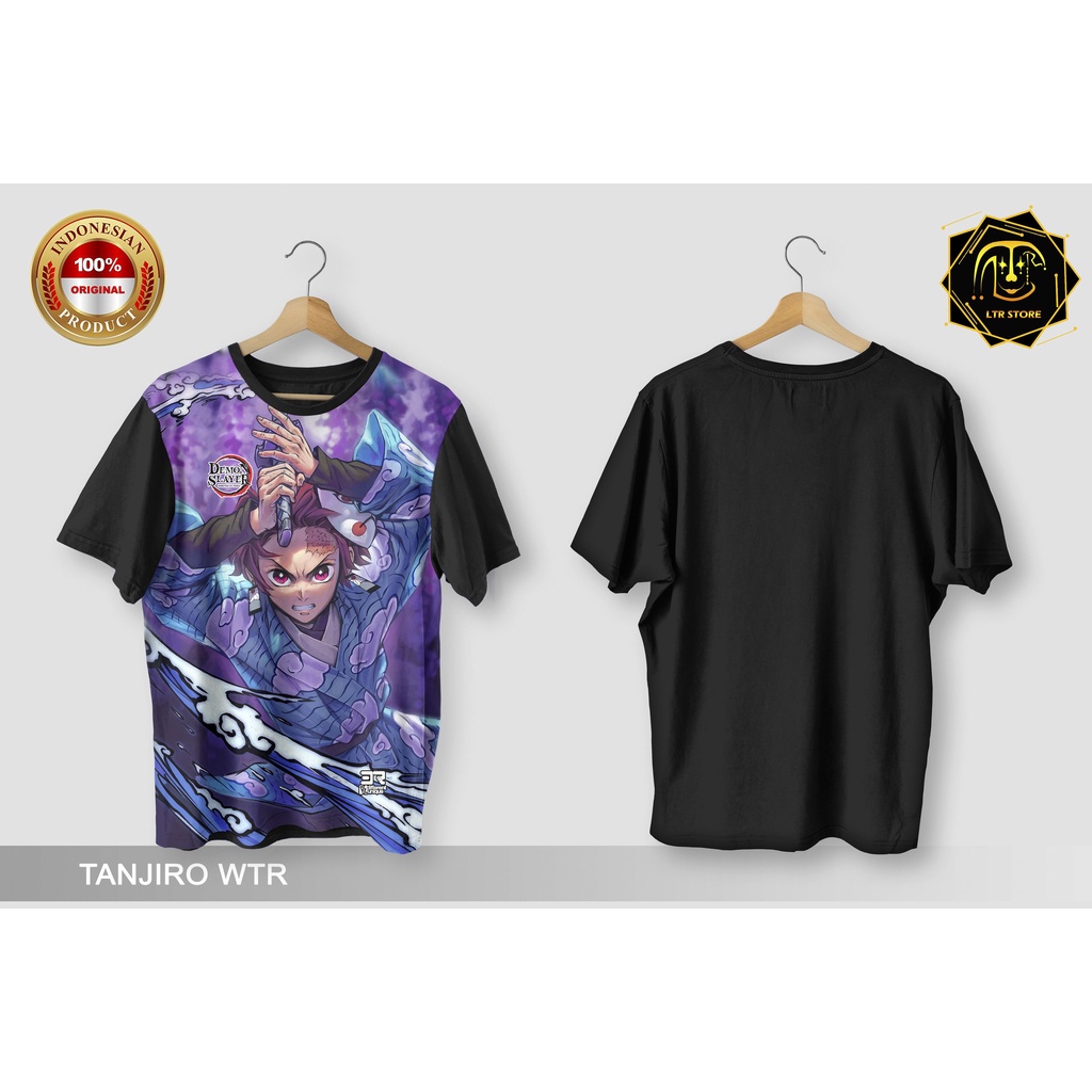 [ BAYAR DI TEMPAT ] BAJU PRINTING GAMBAR ANIME KIMETSU NO YAIBA TANJIRO WATER - KAOS DISTRO ORIGINAL