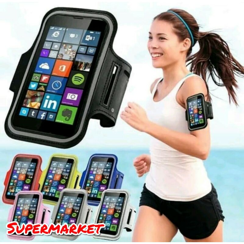 Universal Sport Armband Case Ukuran L untuk BB Samsung Arm band