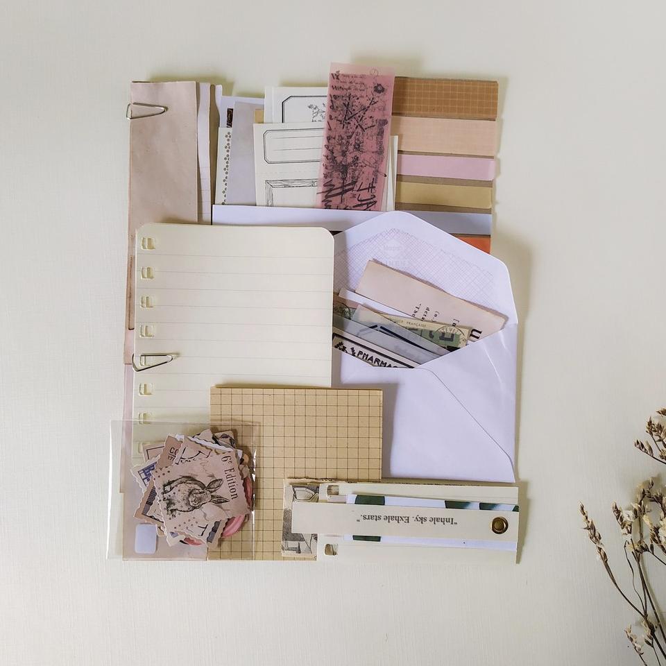 

Best product Journal Kit Bujo Vintage Journaling Kit Aesthetic Jurnal Kit 120pcs Medium Bundle ✈✈ (M