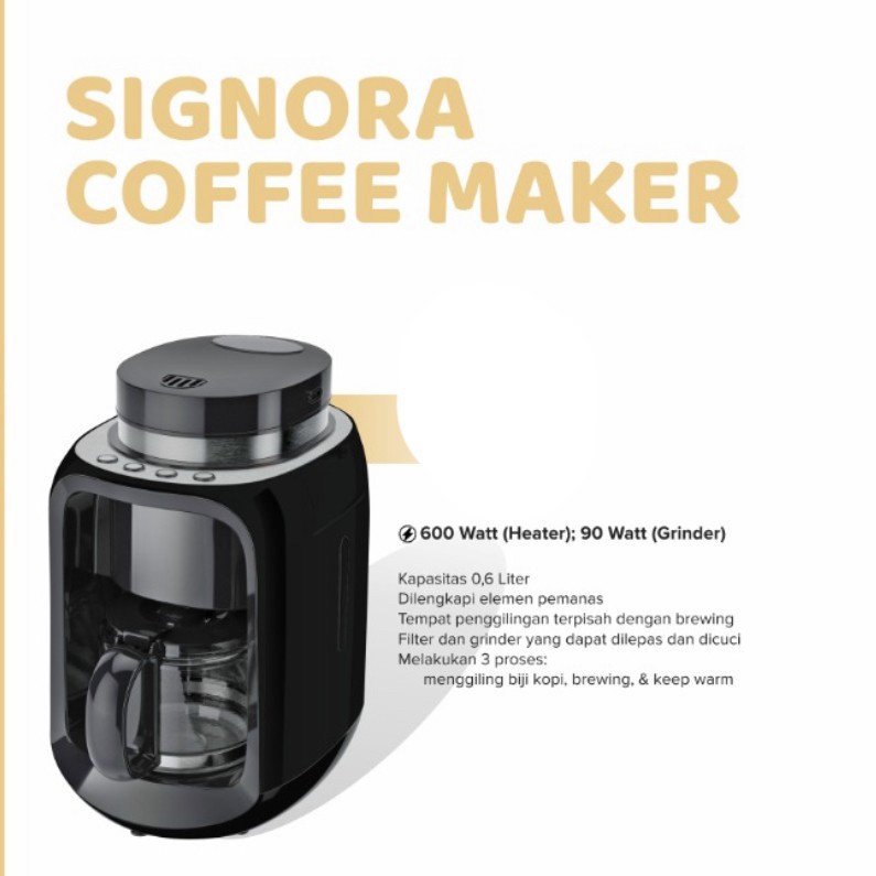 Coffee Maker Signora/ Alat Pembuat Kopi + Free Hadiah Kategori 4