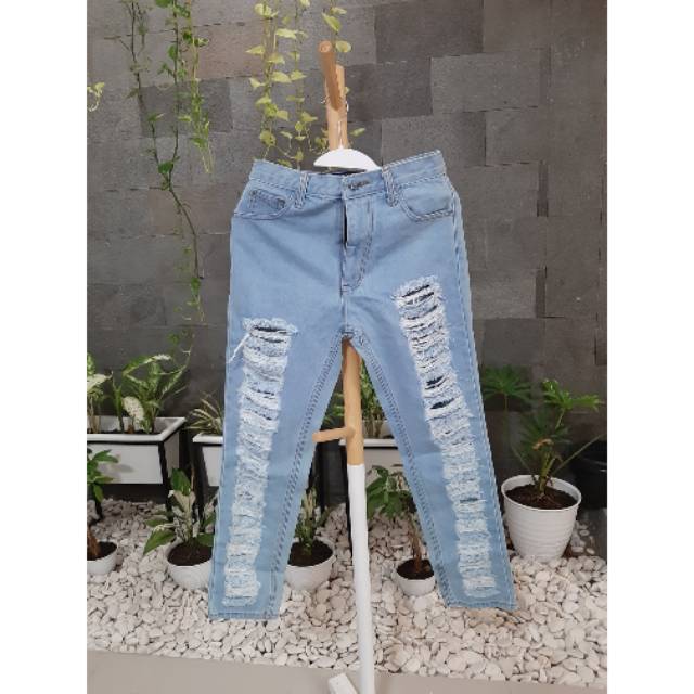 Preloved 1 set ripped jeans size L punny jeans (Y14)