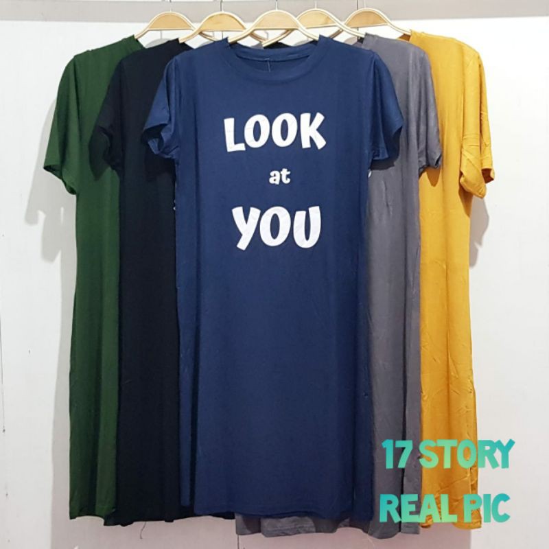 DRESS BAHAN KAOS POLOS WANITA LENGAN PENDEK/ DRES JUMBO POLOS MOTIF TULISAN BAHAN PREMIUM