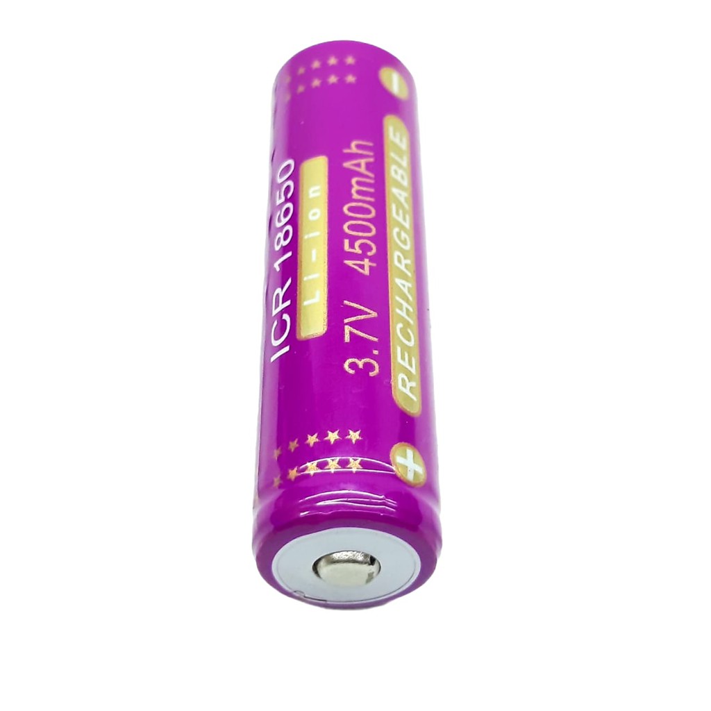 Baterai 18650 Cas/Charger Li-ion 3.7volt - 4500mAh Warna Ungu 1 Buah