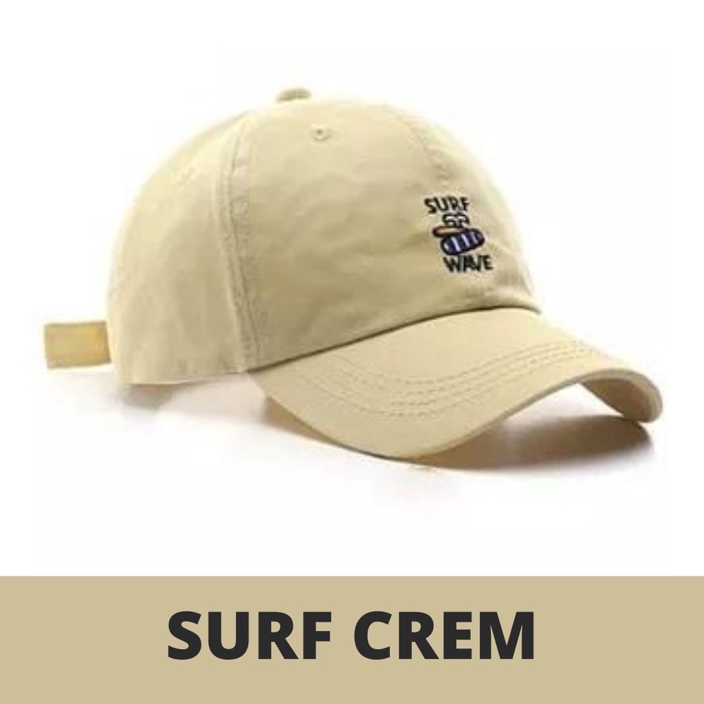 Termurah Topi Baseball Bordir Surf Wafe Dewasa-Surf Wave Crem