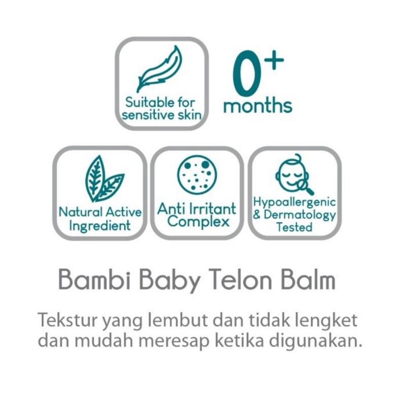 Bambi Baby Telon Balm 50 ml/Balsem Minyak Telon Untuk Bayi