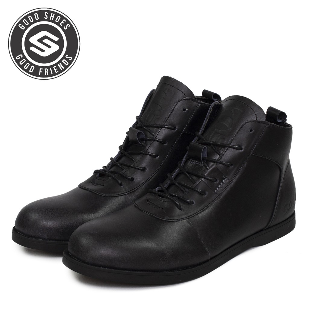 Sauqi Footwear - Sperry Black Casual Boots Sepatu Pria Kulit Asli