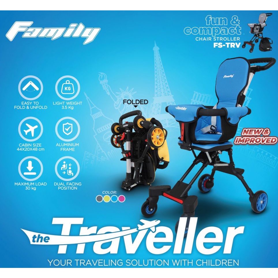 Kursi Stroller Traveller Family Chair Stroller FS-TRV / Labeille City 8871
