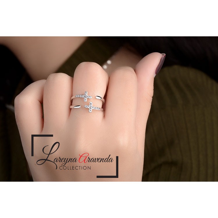 Cincin Titanium Ring Model Kristal Crystal Mewah Anti Karat Non Alergi CC016