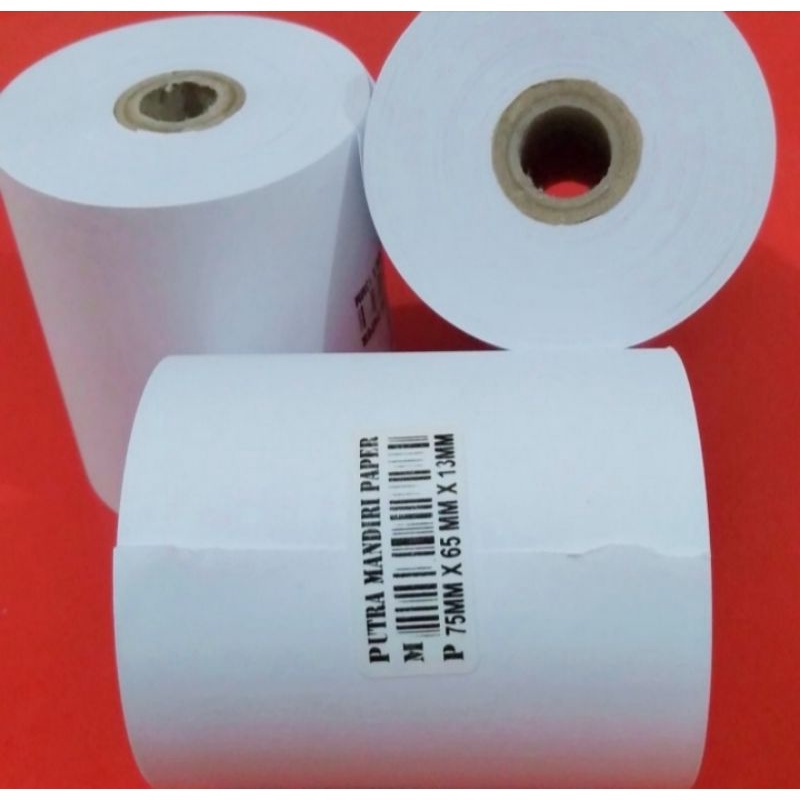 

Kertas kasir HVS ukuran 75x65mm paket 10 Roll RB6