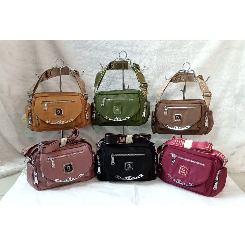 Tas Junfa Slempang Bahan Parasut Polos