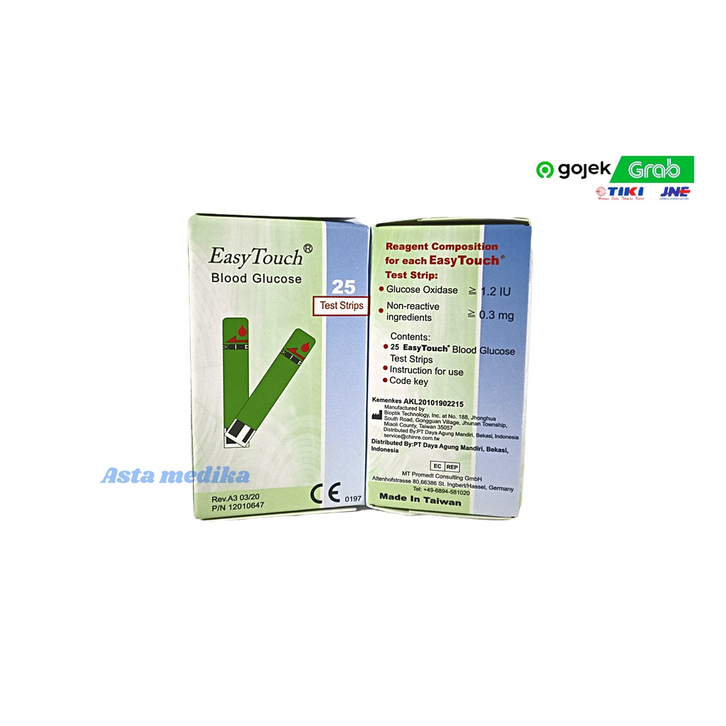 Easy Touch Test Strip Gula Darah Cholesterol/Kolesterol Asam Urat Alat Tes Strip Easy Touch Refil Test Strip EasyTouch