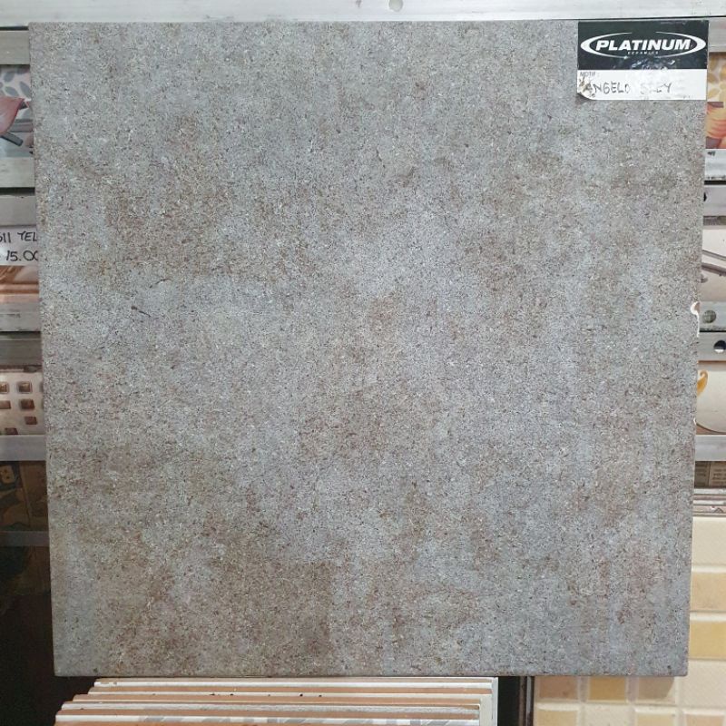 keramik lantai teras kamar mandi platinum 40x40 angelo grey motif semen kasar matt