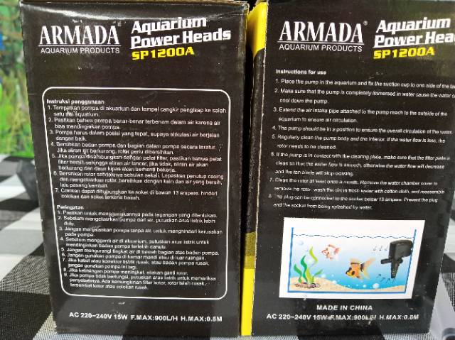 Armada SP 1200A Pompa Celup Filter Air Aquarium Aquascape Hidroponik Submersible Pump Power Head