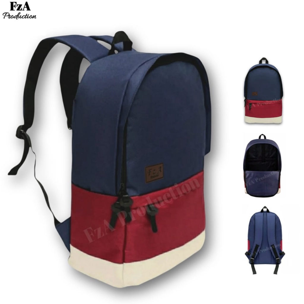 Tas Ransel Punggung Distro Casual Pria Wanita / Tas Ransel Laptop Original FzA FREE Waist Bag