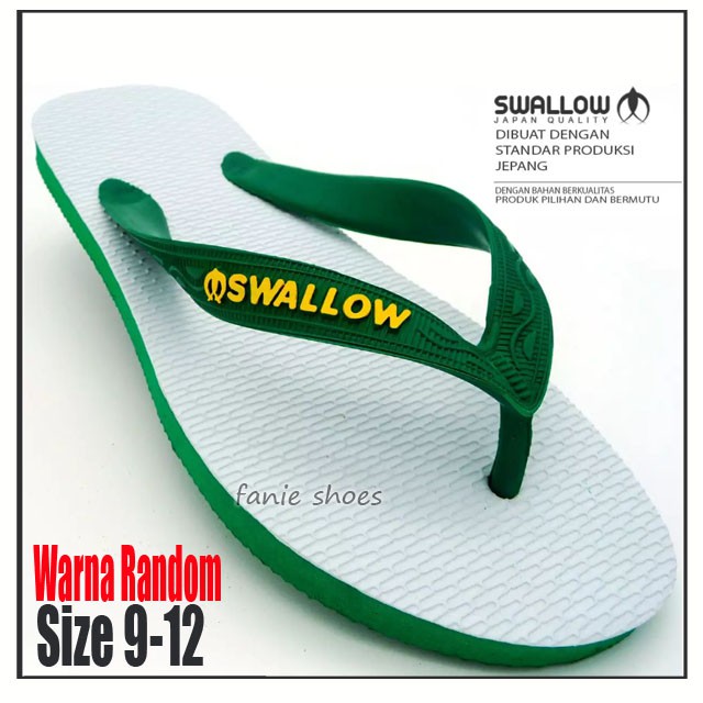 Swallow Putih 9-12 / Sandal Jepit Karet Size Jumbo / Sandal Wudhu / Sandal Jepit Karet