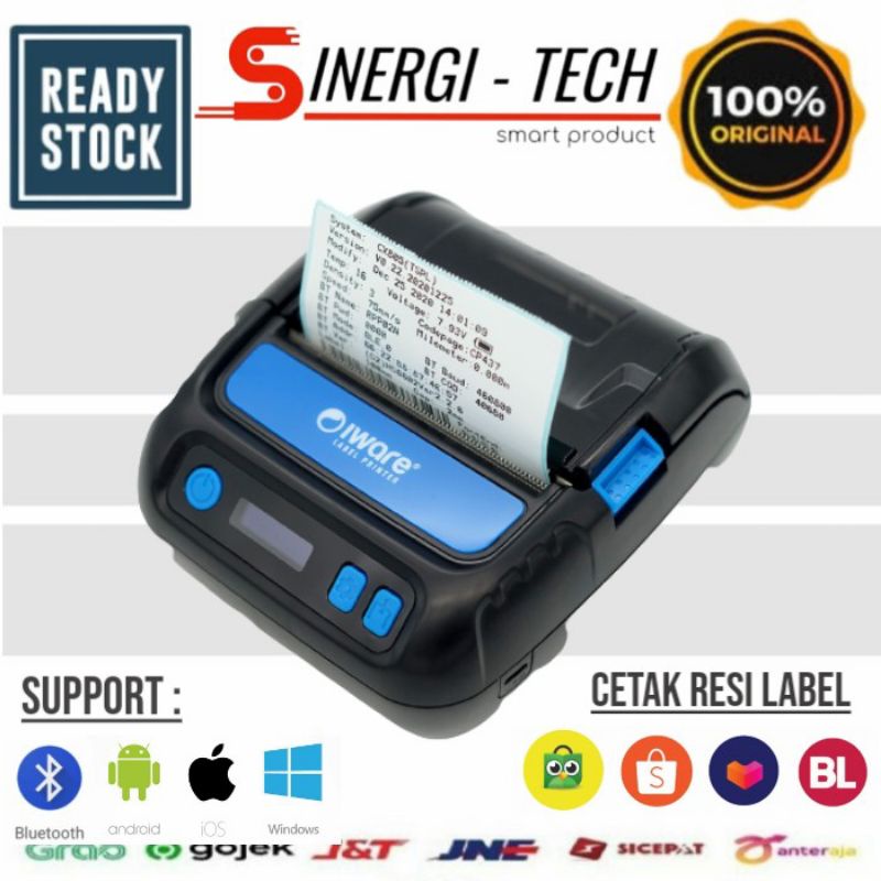 PRINTER BARCODE LABEL BLUETOOTH 80MM IWARE IW-80LP CETAK RESI ALAMAT BARCODE STICKER DAN STRUK KASIR