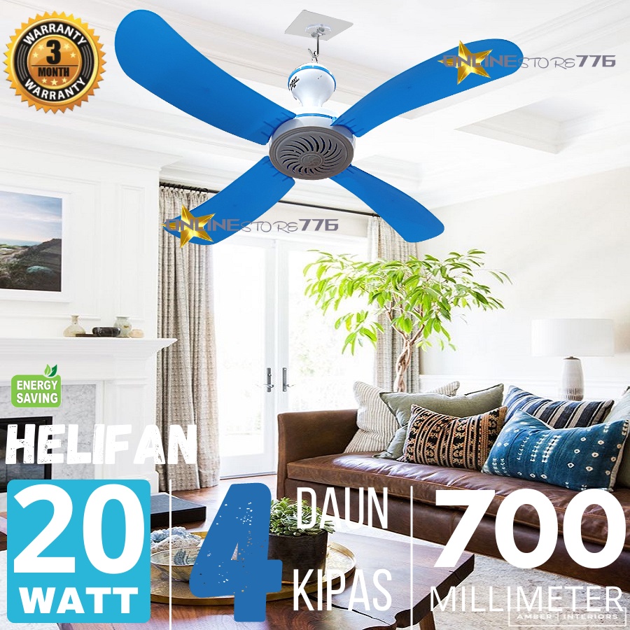 Kipas Angin - Kipas Angin Gantung - Kipas Gantung - Kipas Angin Gantung Plafon - Helifan 20Watt