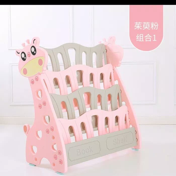 MBI Rak Buku Anak Jerapah 4 tingkat Bookshelves - Turquoise