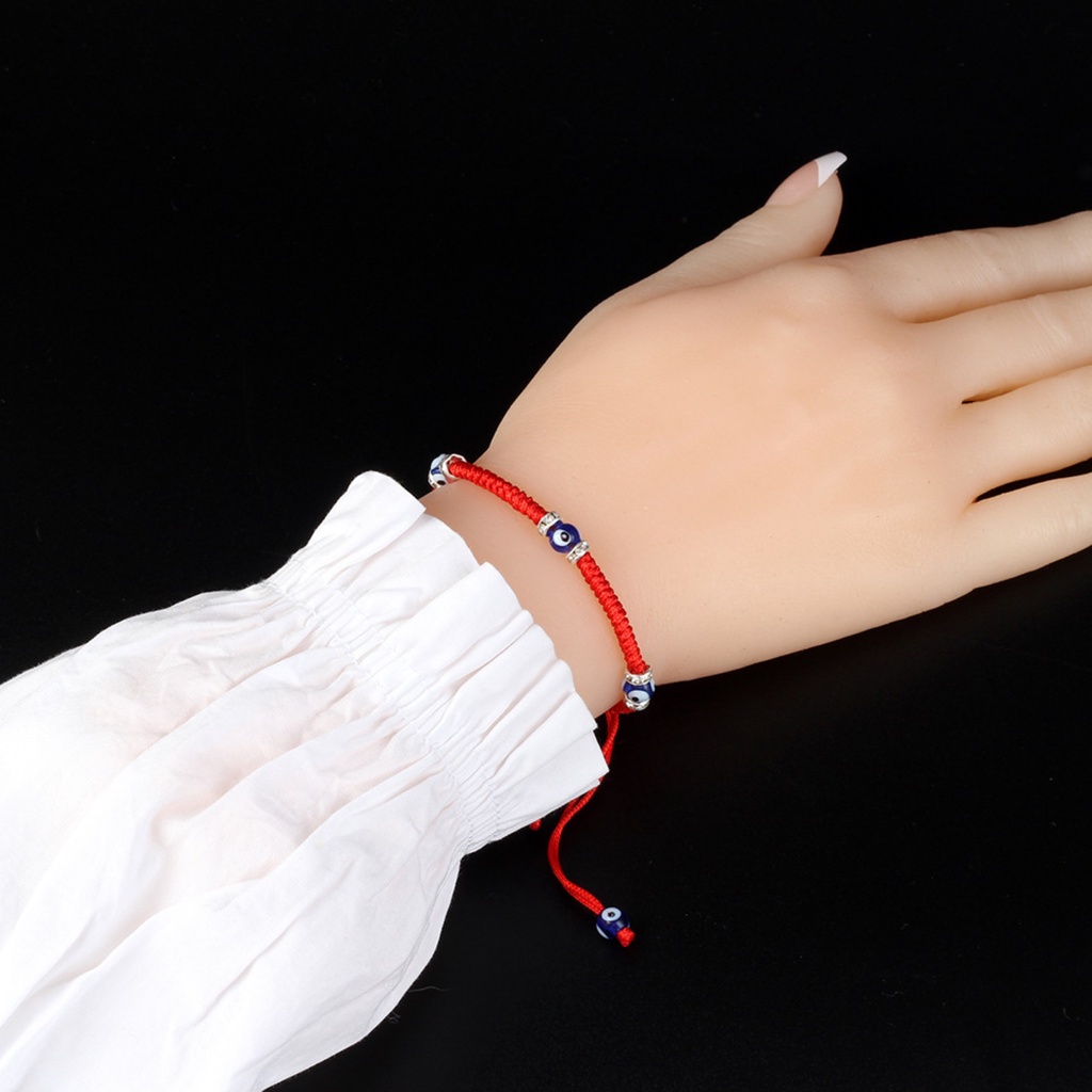 Hu Hu Hu Hu Hu Alat Bantu Pasang Kacamata♡ Gelang Jimat Tenun Desain Simbol Mata Keberuntungan Gaya Etnik Untuk Pasangan