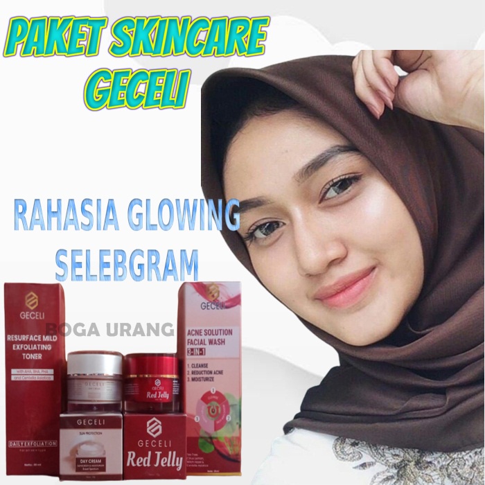 PAKET GECELI WHITENING GLOWING LENGKAP EXCLUSIVE KRIM WAJAH BPOM HALAL CREAM GLOWING DOKTER AMAN FAR