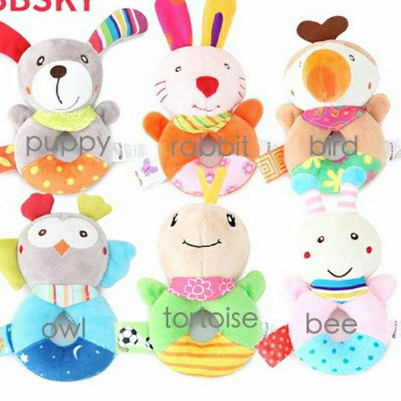 BBSKY Mainan Rattle Bentuk Donat/ Donat Mainan Kerincingan Bayi / Boneka Bayi Bunyi